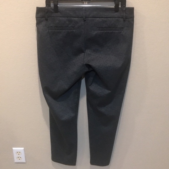 Adrienne Vittadini Gray Polka Dot Straight Leg Trouser Pants w/Faux Pockets-12 - Picture 5 of 12